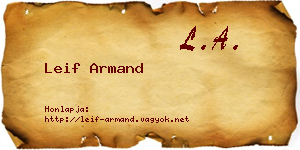 Leif Armand névjegykártya